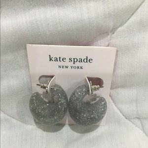 Kate Spade Adore-ables Gray glitter earrings